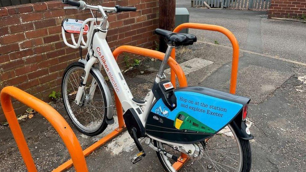 Electric bike on the stand