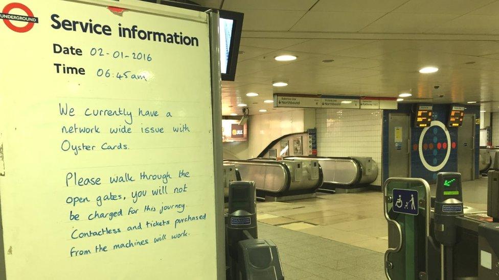 TfL notice about Oyster card readers