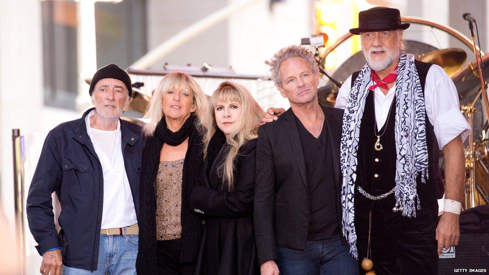 John McVie, Christine McVie, Stevie Nicks, Lindsey Buckingham and Mick Fleetwood of Fleetwood Mac