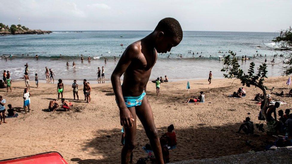 Boy at a popular beach in Cape Verde on Sunday 6 October 2019