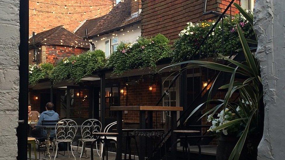 The beer garden at Alfie's