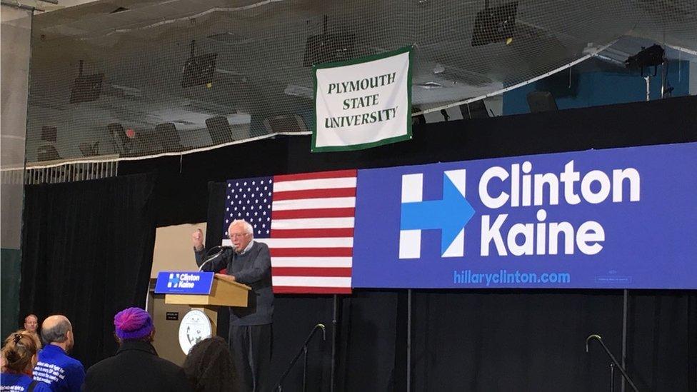 Bernie Saunders at a rally