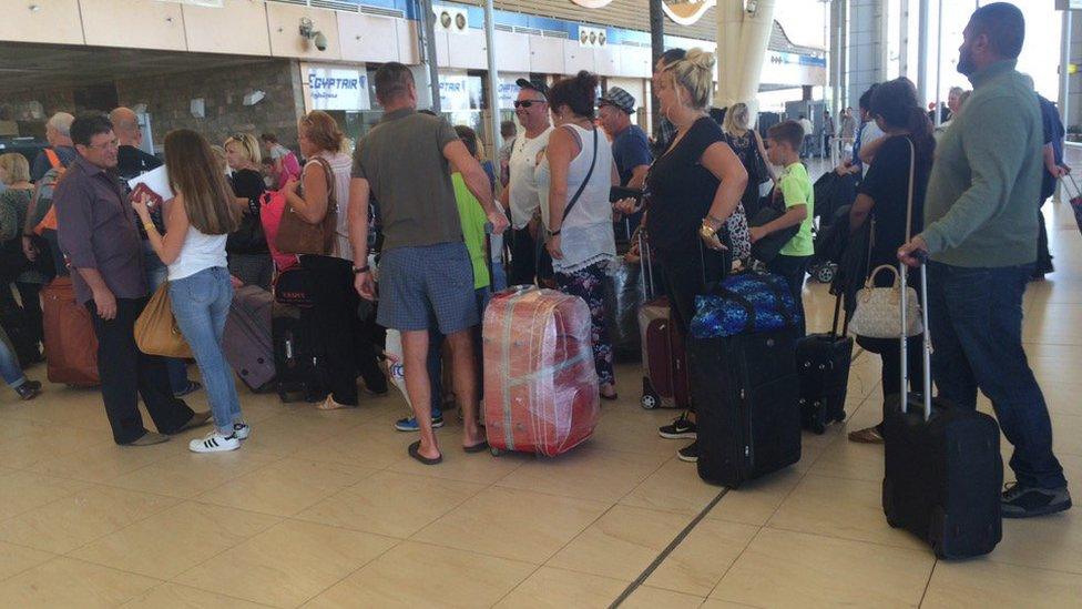 British passengers at Sharm el-Sheikh airport on 6 November 2015