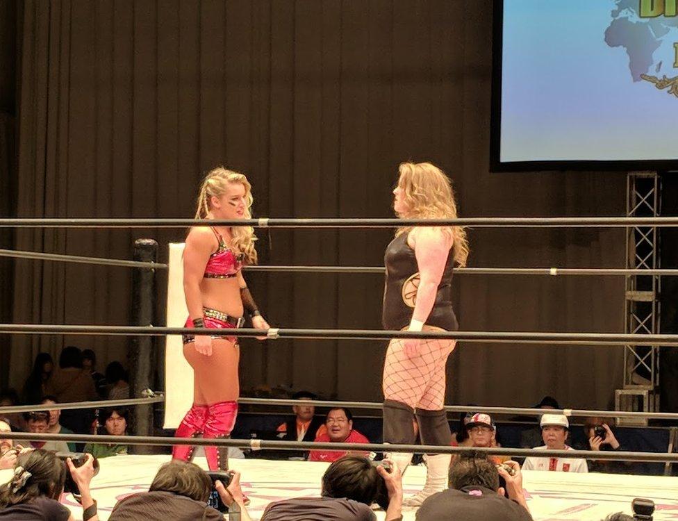 Away from the ring, wrestlers Viper and Toni Storm are great friends, but there are no holds barred on fight day with a double world title up for grabs in Japan