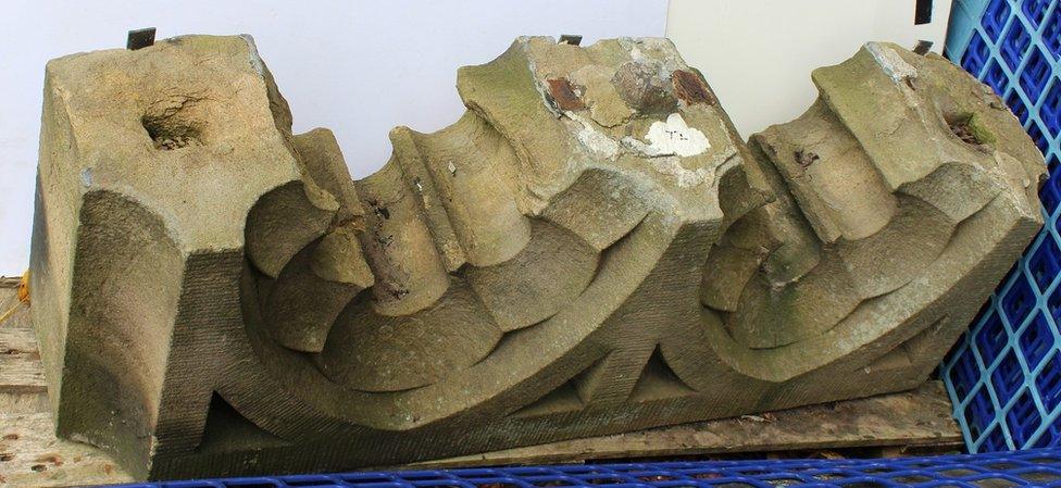 A section of stonework to be auctioned