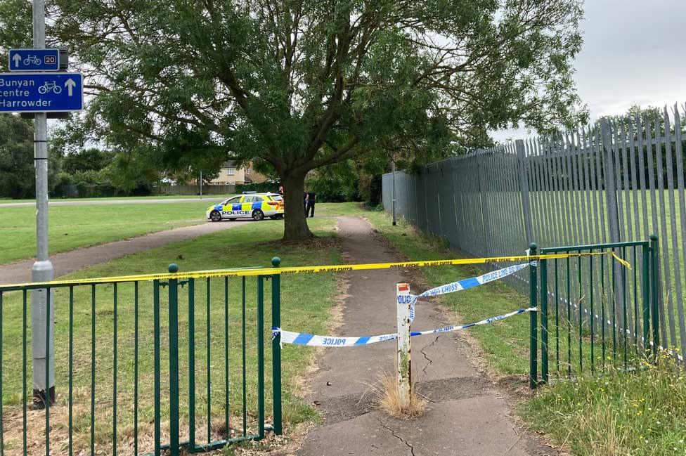 Stabbing scene, Jubilee Park, Bedford