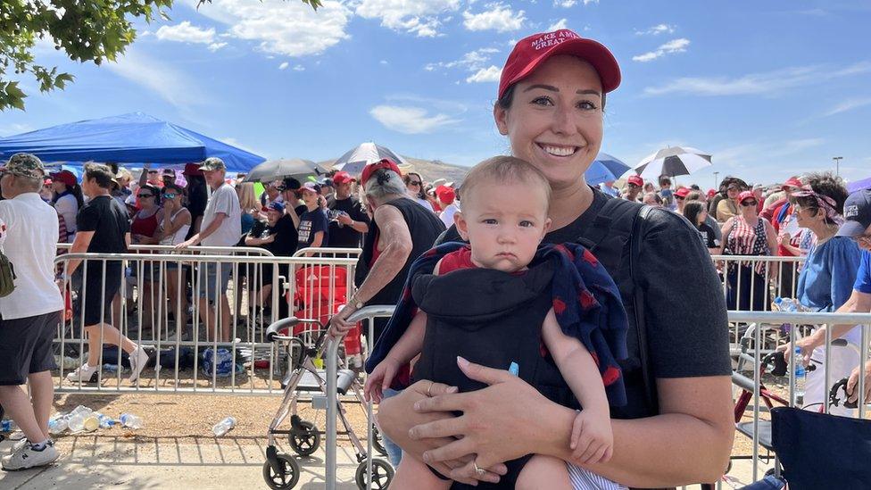 Woman holding baby