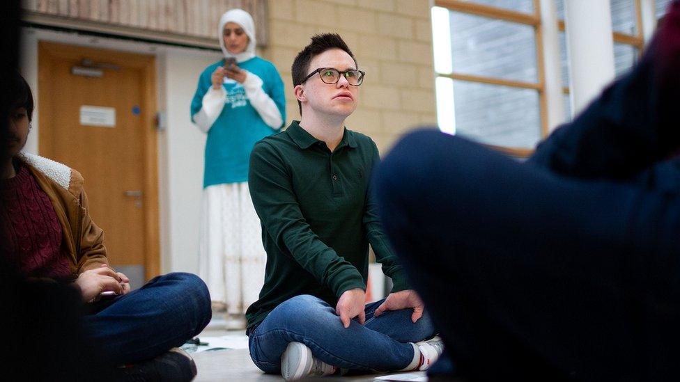 George Webster attends an open Iftar at the Rawdah Mosque in Bradford