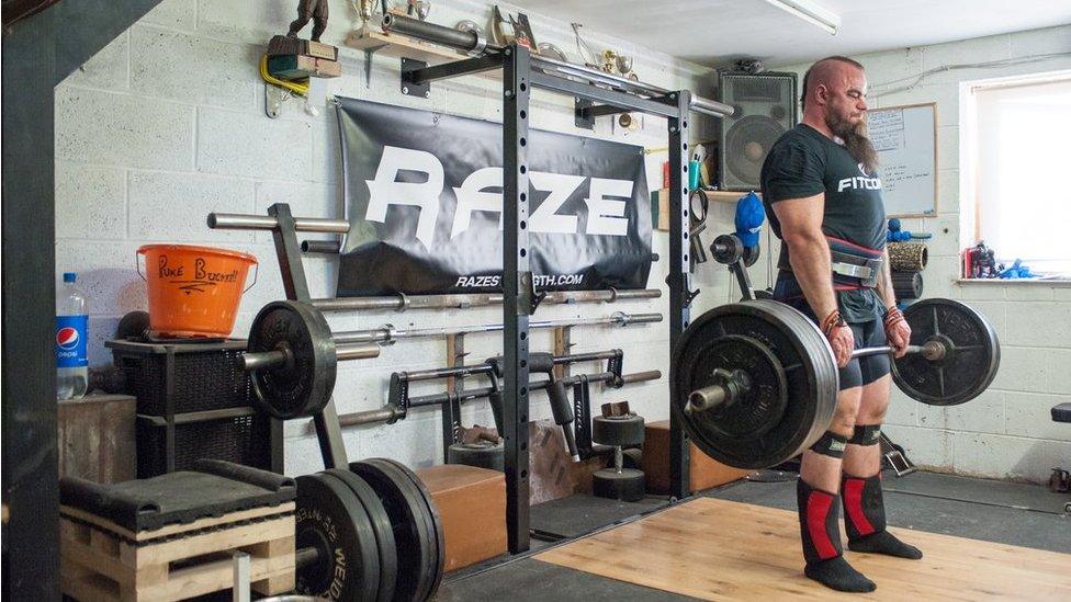 Mikey Lane training in his gym