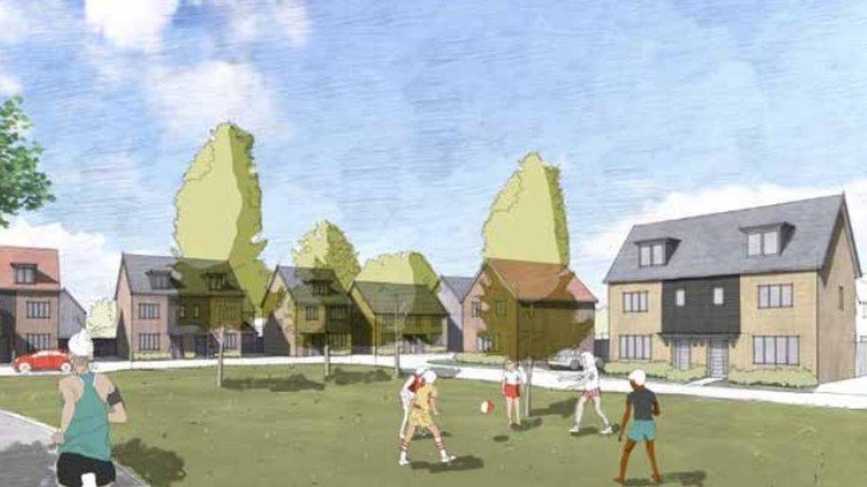 Artist impression of planned homes at Dunton near Basildon