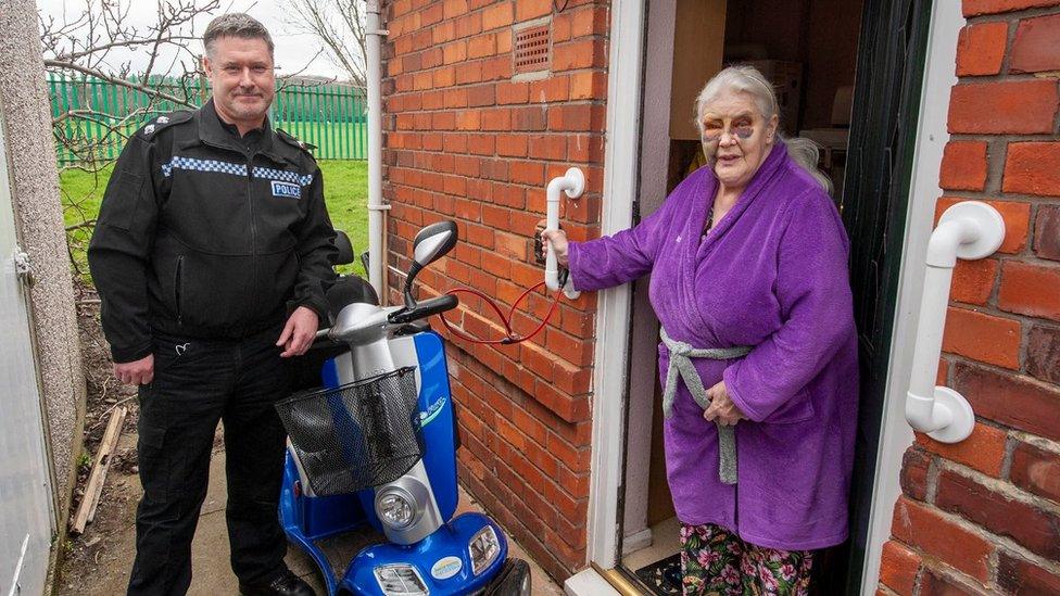 Ida and Inspector Alan Davison outside her home