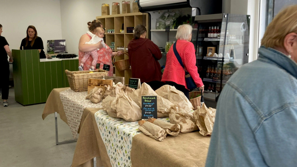 People at Carrick greengrocer