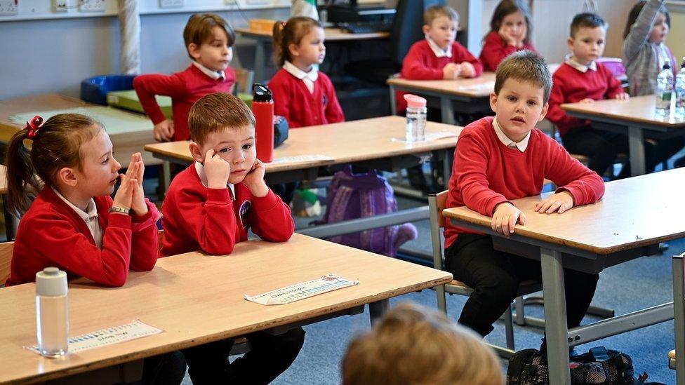 Pupils at Cleeves Primary School in Glasgow