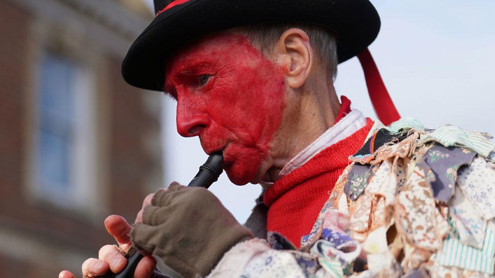 Red Leicester Morris dancer, Whittlesey, 2024