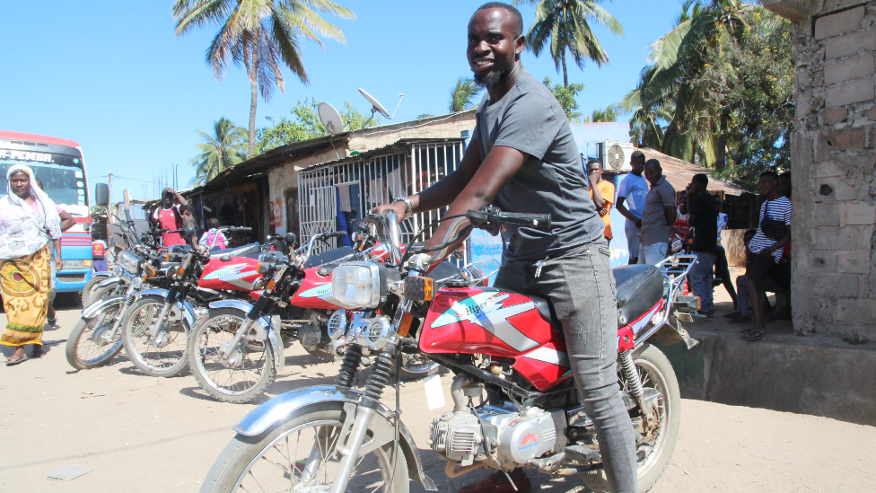 Issufo Momade on a mota taxi in Pemba, Mozambique - May 2022