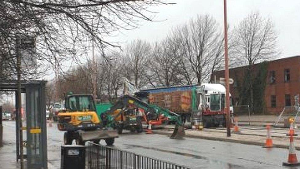 Digger on Regent Road