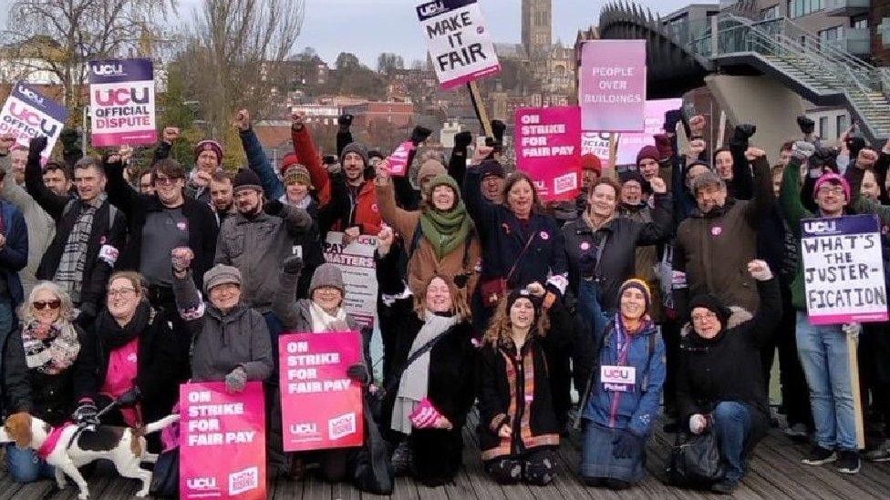 People holding placards in Lincoln