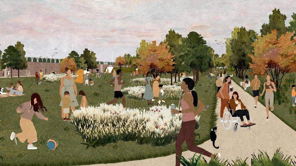 Artists impression of the new park in Hove