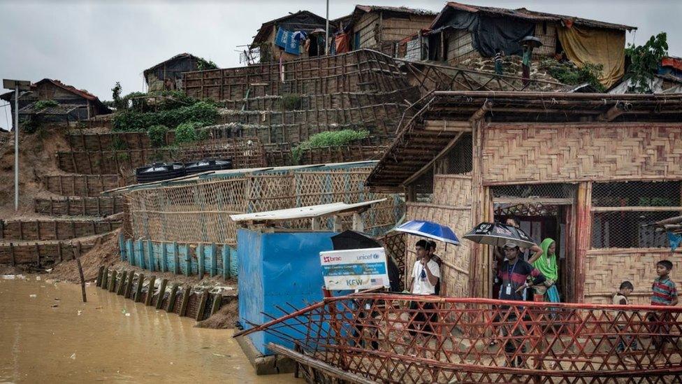 Huts in Cox's Bazar refugee village