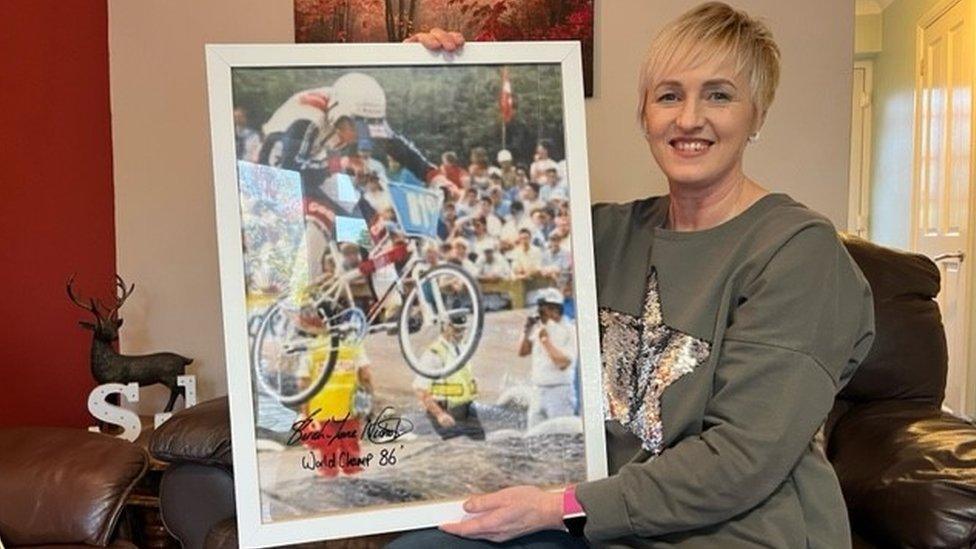 Sarah-Jane Nichols and photo of her at a competition
