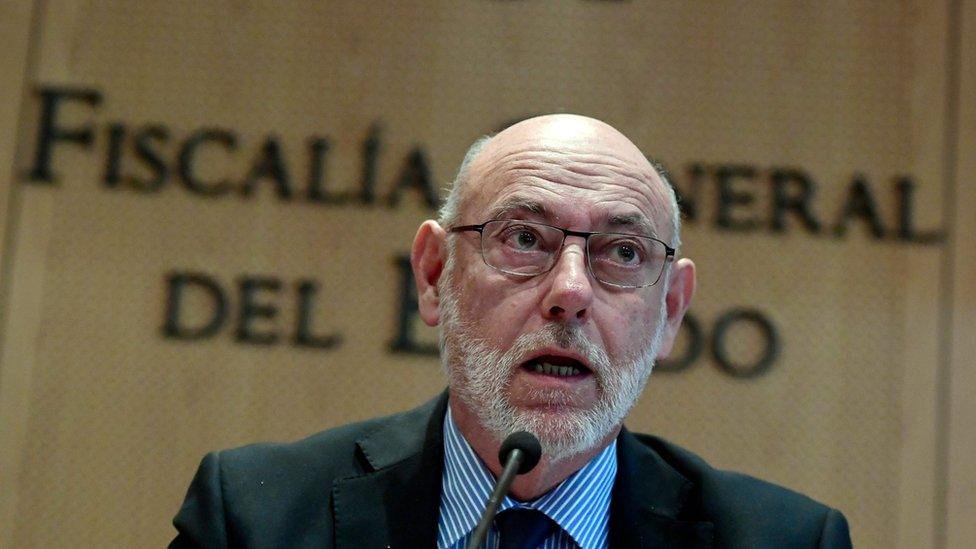 José Manuel Maza, Spain's chief prosecutor, called for Catalan leaders to be charged for sedition and rebellion over the region's declaration of independence, 30 October 2017