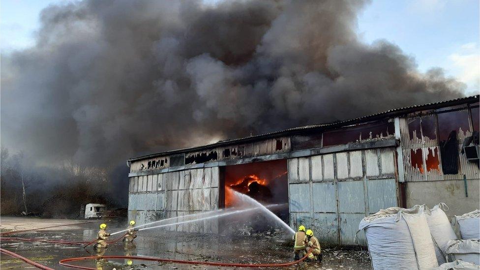 Industrial unit on fire in Braintree