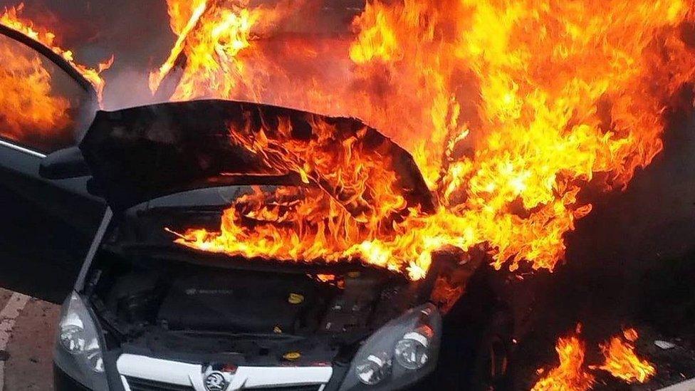 Vauxhall Zafira fire