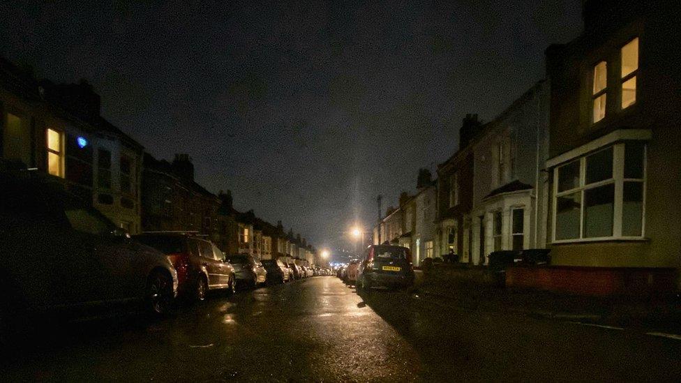 Night shot of Dunkerry Road in South Bristol