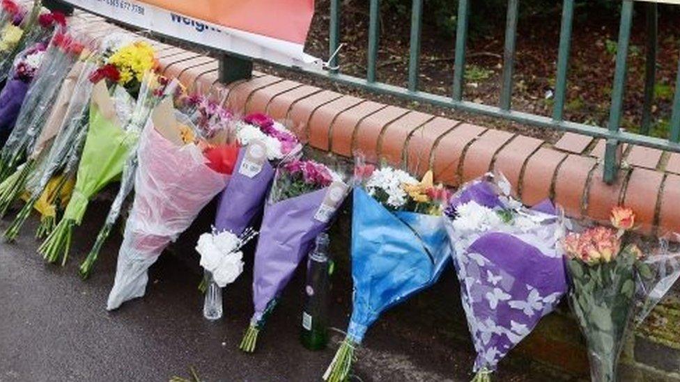 Tributes have been laid at the scene