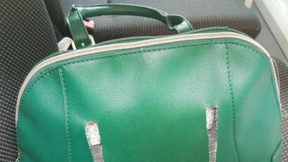 green handbag