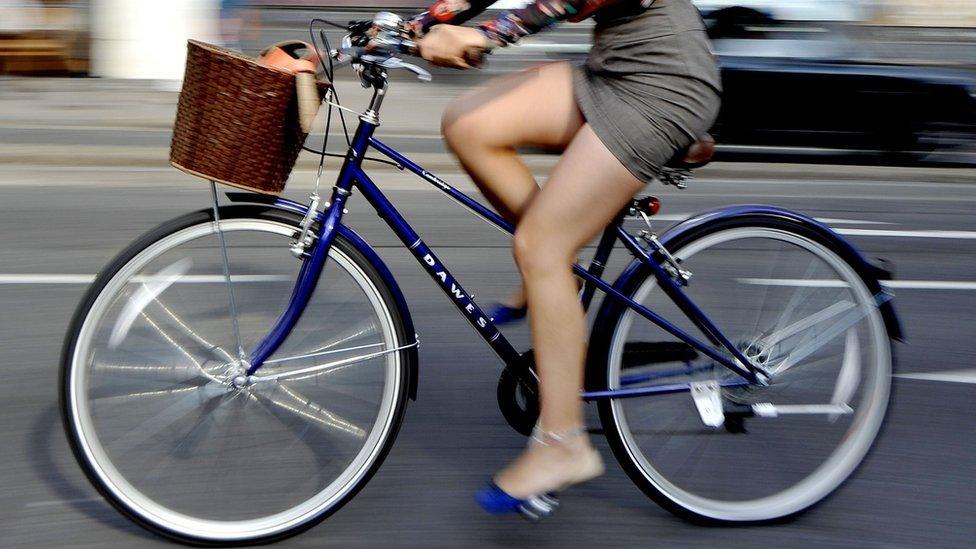 Woman cycling