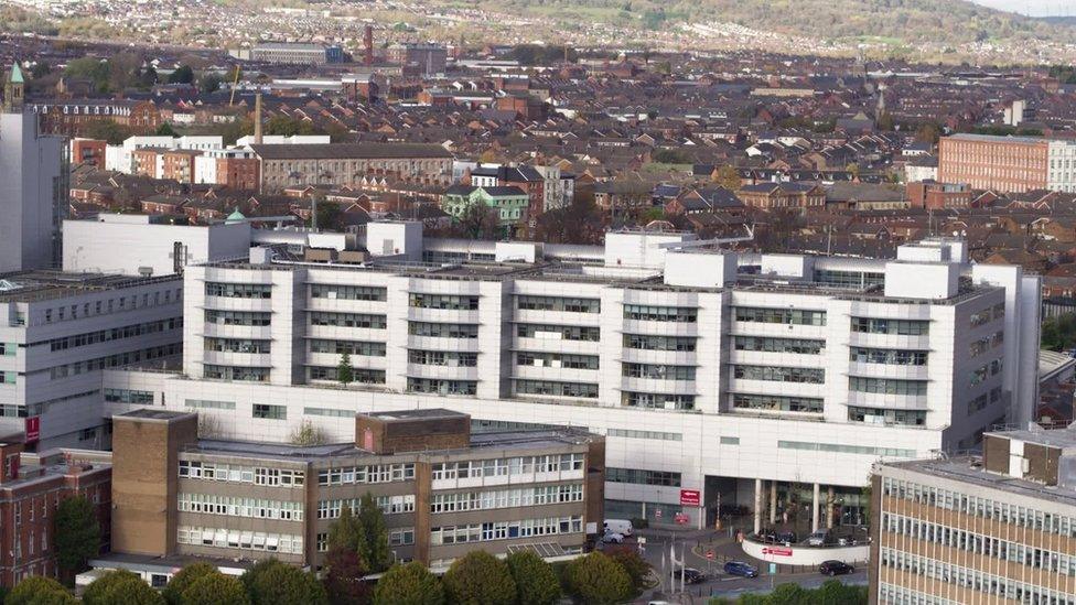 Aerial view of Belfast's Royal Victoria Hospital