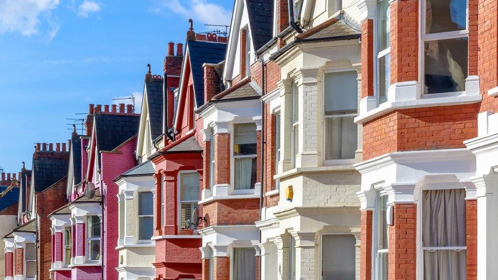 File image of a row of terraced houses in the borough of Camden, north London.