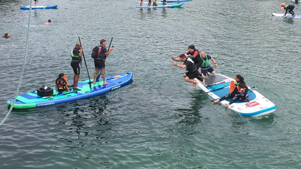 paddleboarders