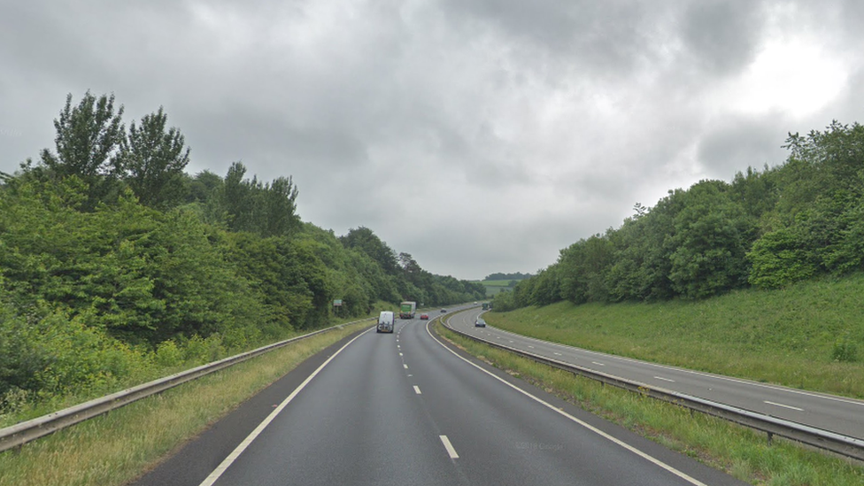 A30 at South Tawton, Devon