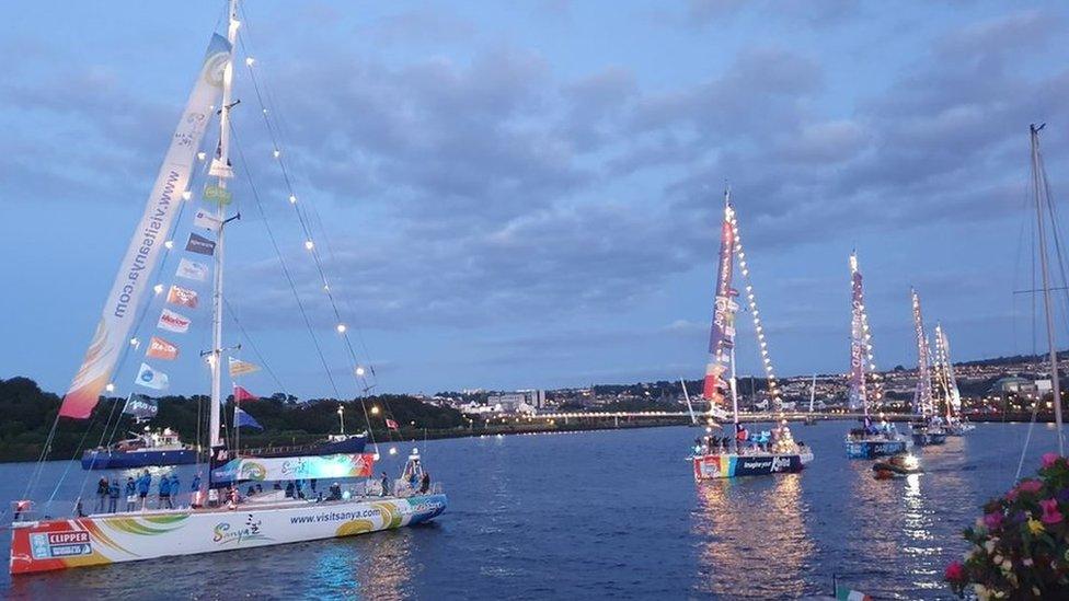 Crowds thronged to see the boats on Friday night