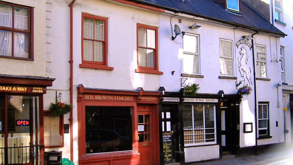 The White Horse Inn used to be the Red House, or Builth's only brick building