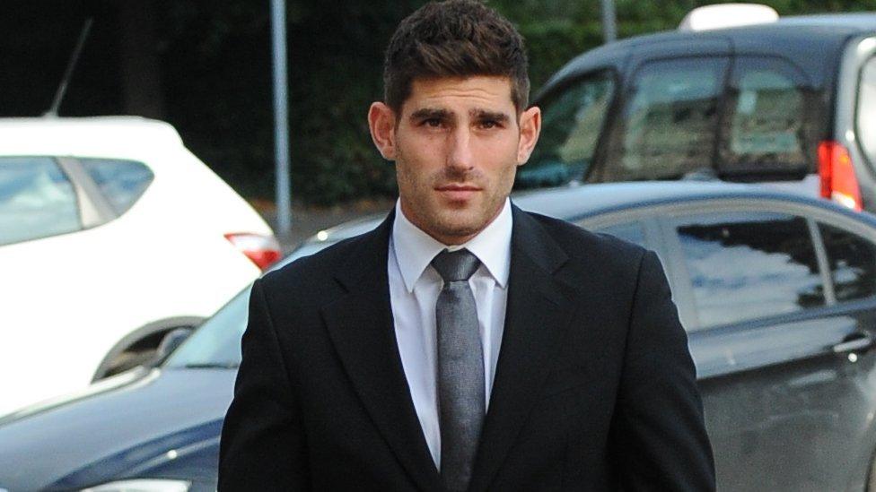 Ched Evans arrives at Cardiff Crown Court
