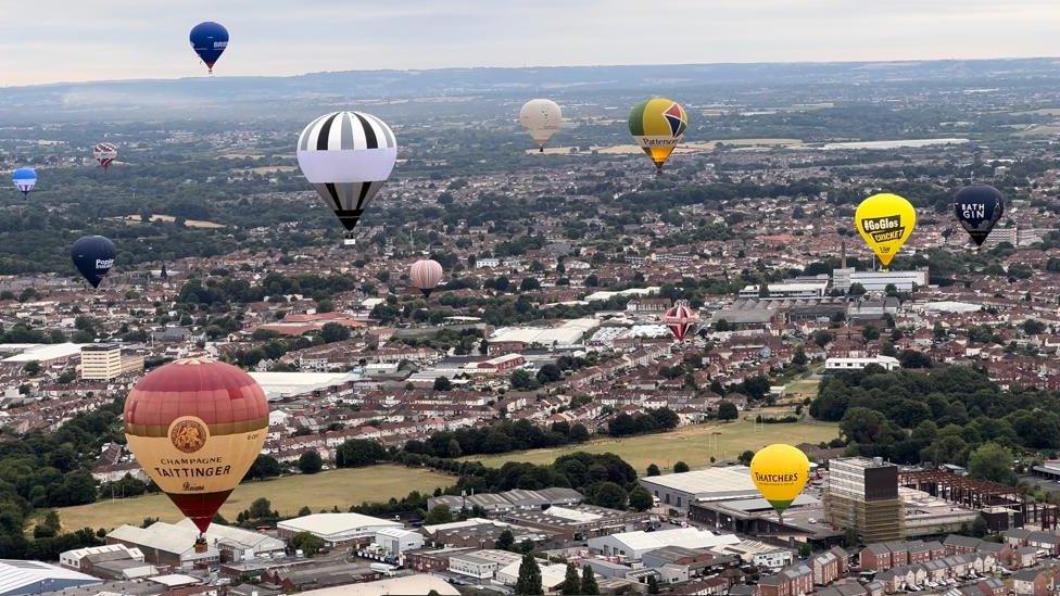 Hot air balloons in the sky