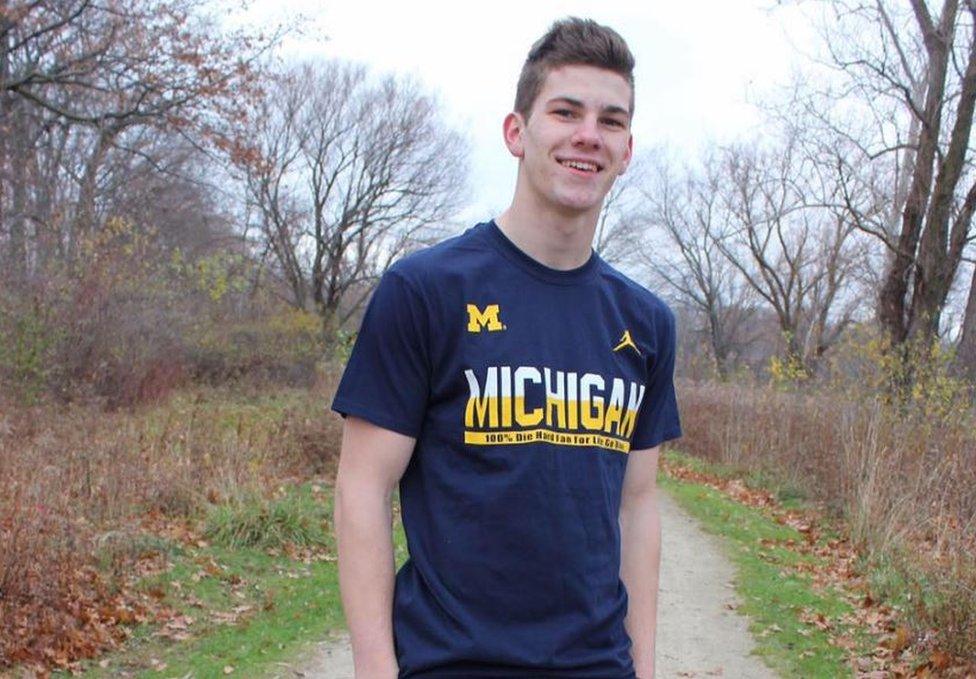 Jake Moore is a first-year gymnast at the University of Michigan