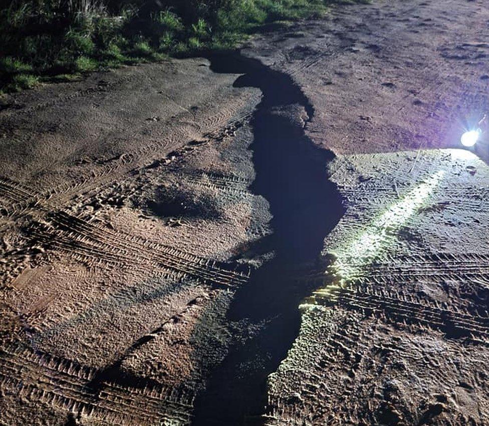 Vale Road, Mundesley cracks