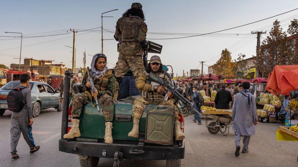 Taliban fighters in Kabul