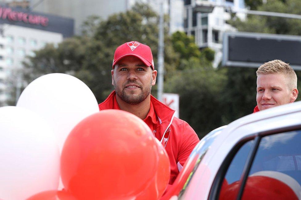 Sydney Swans star player Lance "Buddy" Franklin during the grand final parade