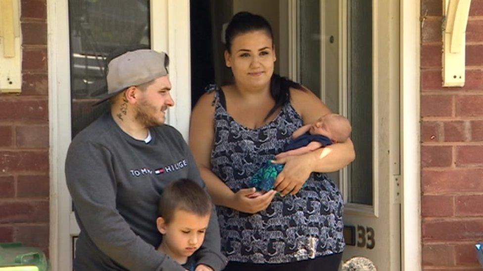 Kelly Beach and Josh Davis with baby Isaac