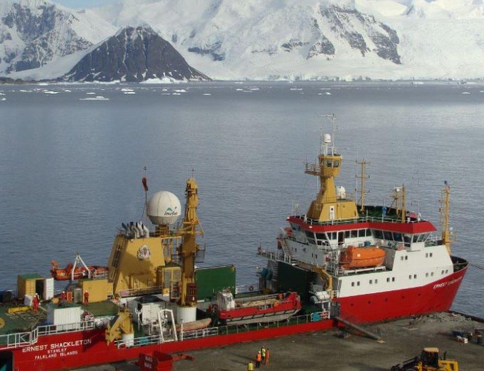 Landing wharf at Rothera