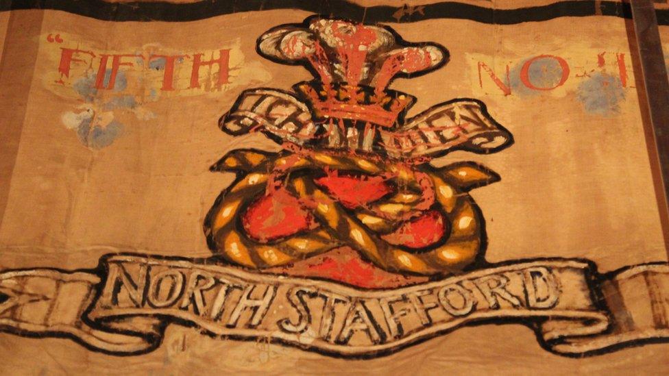 North Staffordshire Fifth Battalion crest on the canvas