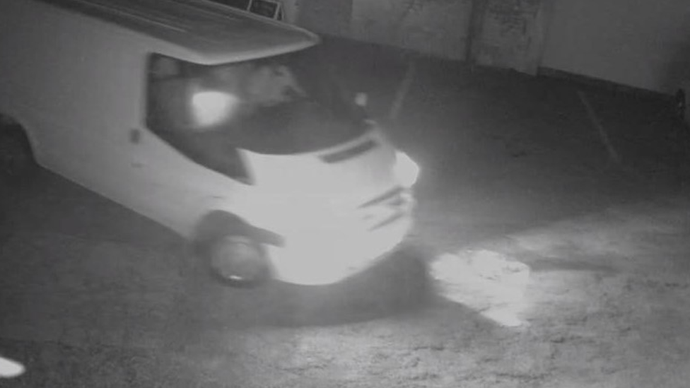 CCTV footage of white Transit van