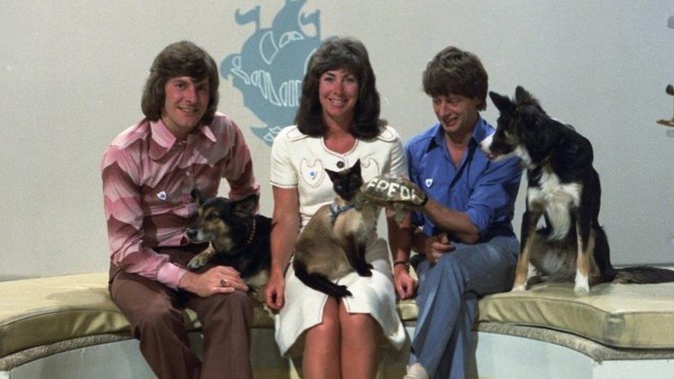 Peter Purves, Valerie Singleton and John Noakes