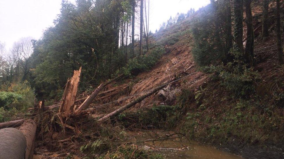 Scene of the landslide