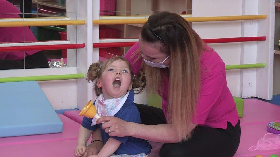 Pupil and teacher at Buddy Bear School